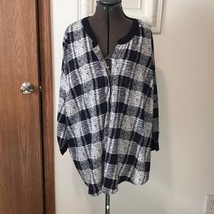 Navy and white blouse. Silky feel. Very stylish